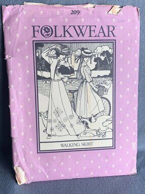 Folkwear 209 Walking Skirt Sewing Pattern Size 6 8 10 12 14 16 Womens Victorian